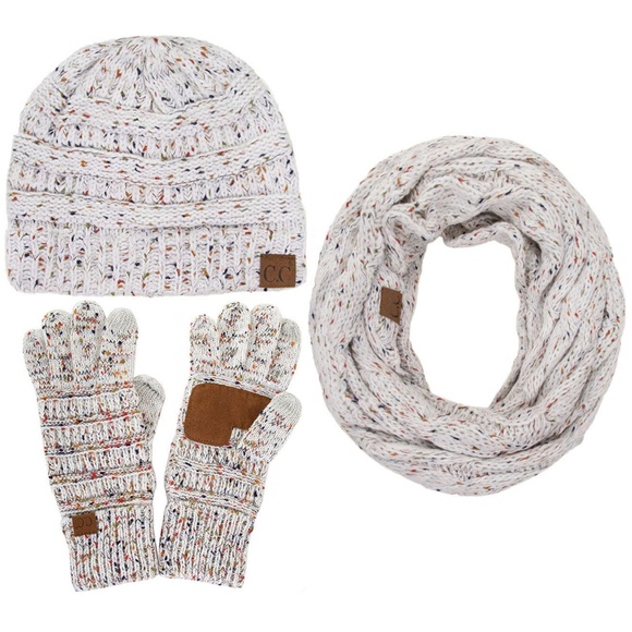 C.C Accessories Cc 3pc Confetti Beanie Glove And Scarf Set Poshmark